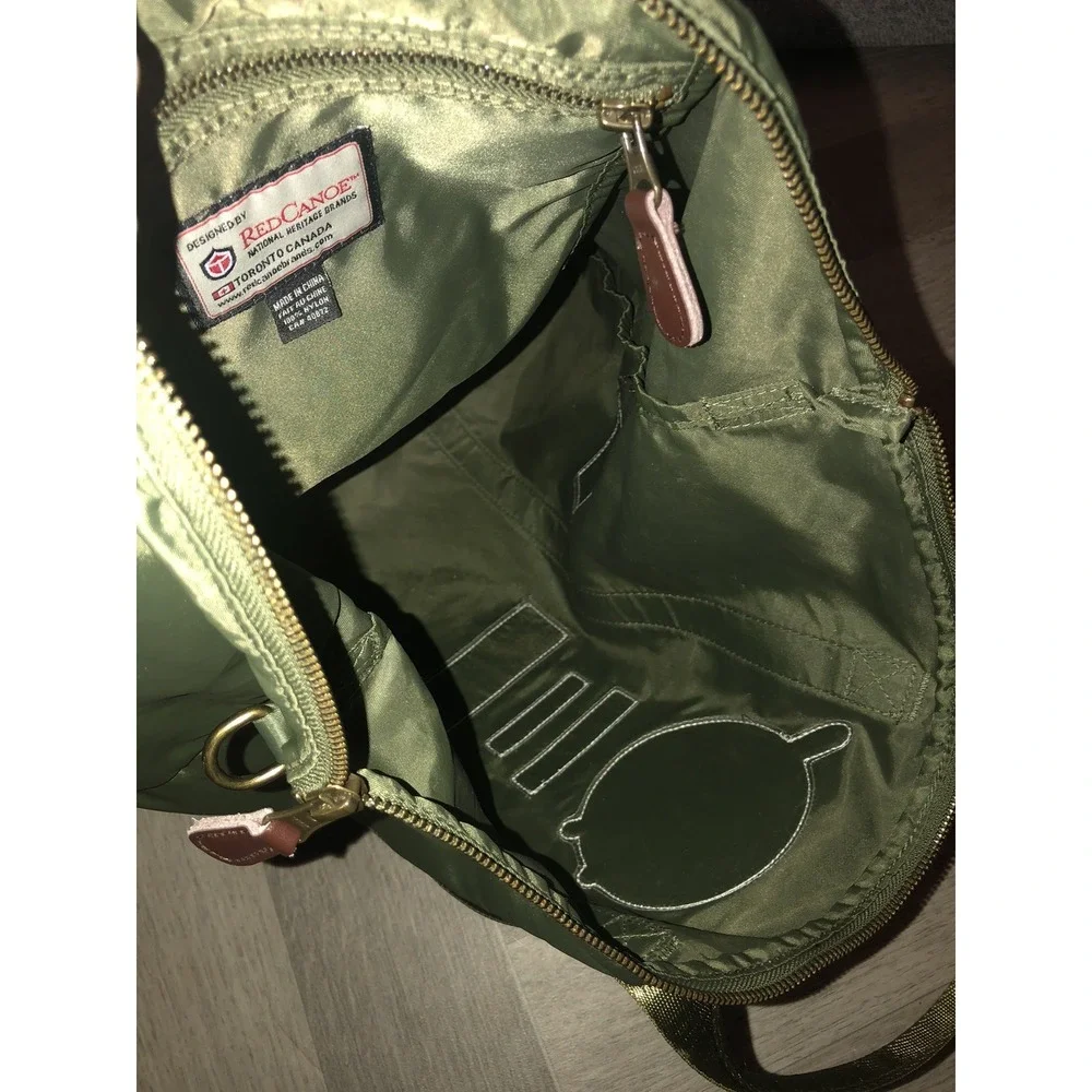 NASA Red Canoe Helmet Bag Patch Olive Green Unisex Large Tote Bag New W/Tags